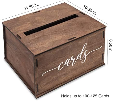 Wooden Wedding Card Box with Slot Lid 1