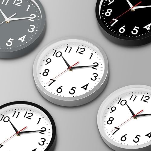 DAXSMY 8 Inch Silent Wall Clock Black
