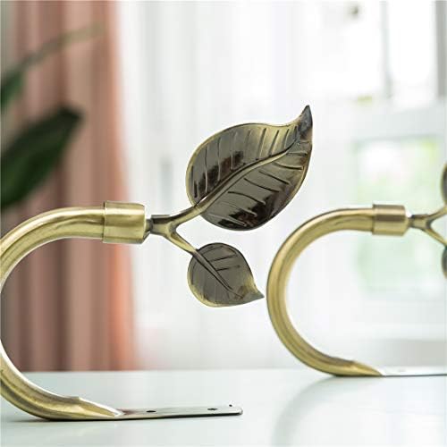 HIKMLK Leaf Shaped Curtain Holdbacks 2pcs Antique Brass 1