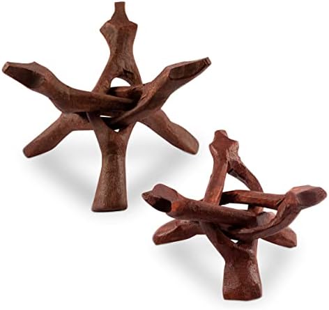 Wish Well 2 Piece Wooden Tripod Stand - 4 6 Crystal Display Holder