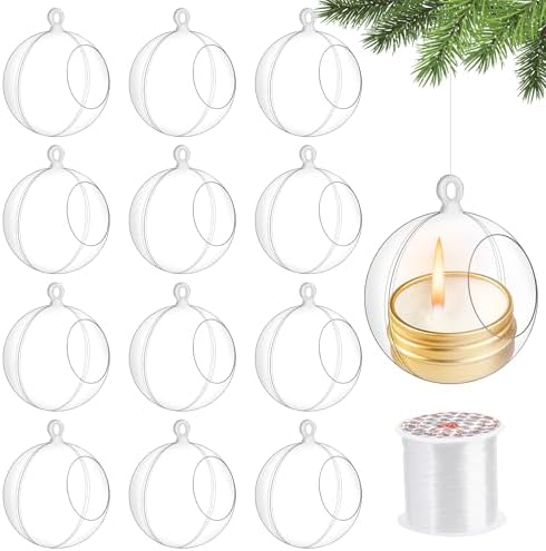 Fantasyon 12 Pcs Hanging Globe Candle Holders