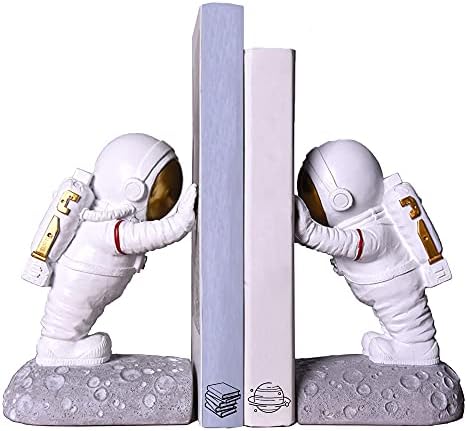 Joyvano Astronaut Bookends - Space Theme Book Holders for Kids and Adults