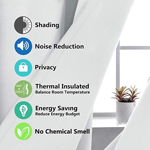 DriftAway Blackout Curtain Liner 2 Panels 50x58 Inch Off White