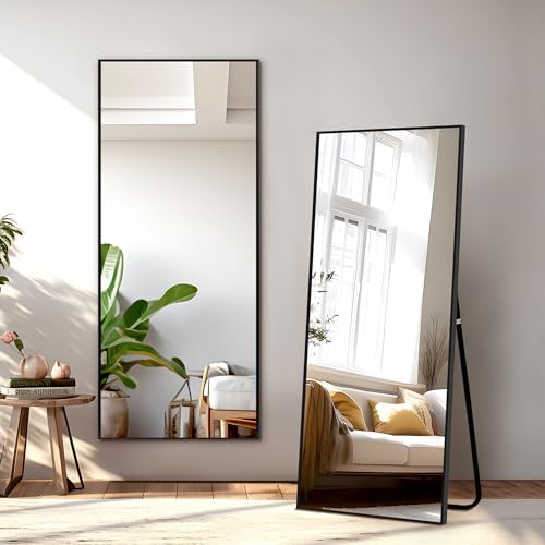 NicBex Full Length Mirror with Stand 56x19 Black