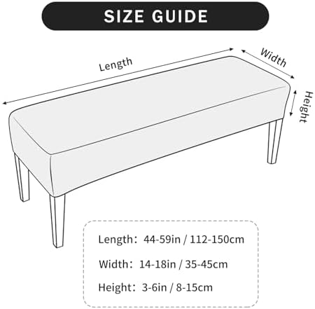 FORCHEER Velvet Dining Bench Cover for 59inch Bench