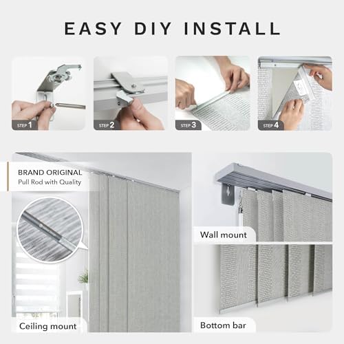 GoDear Design Vertical Blinds Adjustable Track 86 W Ocean