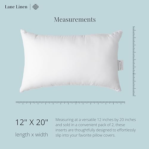 Lane Linen 12x20 Pillow Insert - Set of 4 White