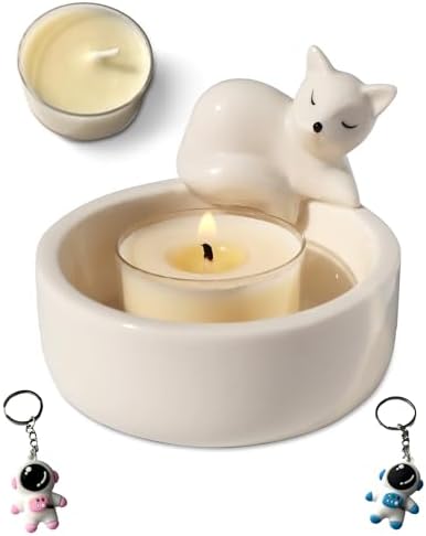 AntExpanse Fox Candle Holder Set with Scented Candle and Keychain
