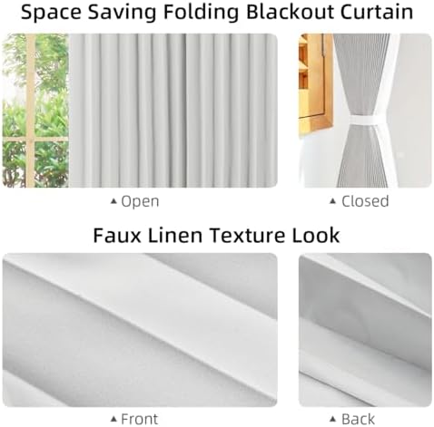 Treatmentex Folding Door Curtains - White 42 x 78 1 Panel