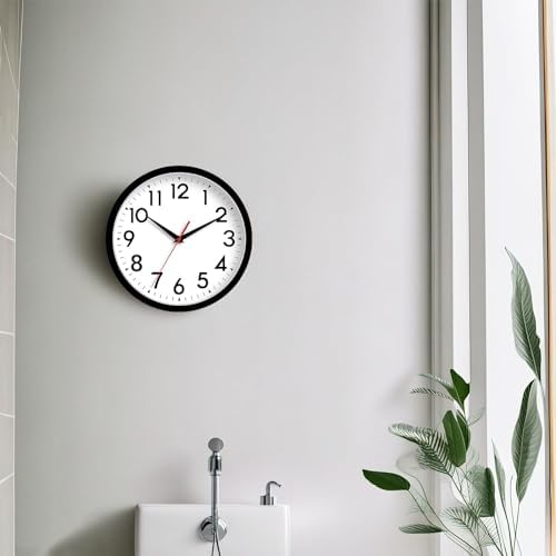 DAXSMY 8 Inch Silent Wall Clock Black
