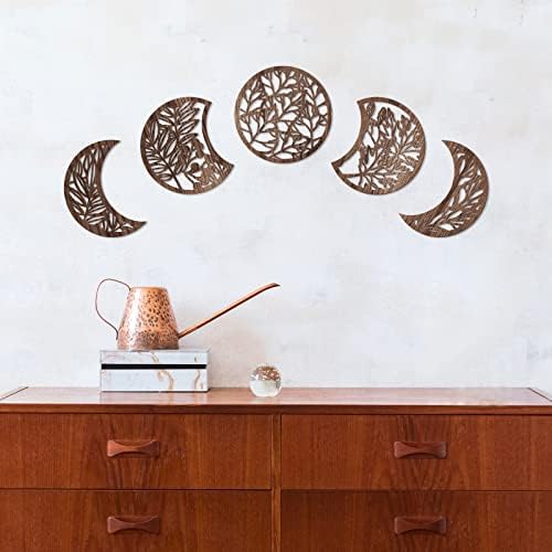 Jetec 5 Pcs Moon Phase Wall Art Decor