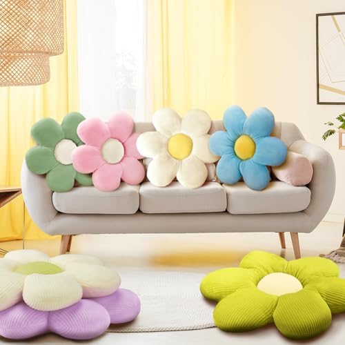 Sratte 10 Pcs Daisy Flower Shaped Throw Pillows