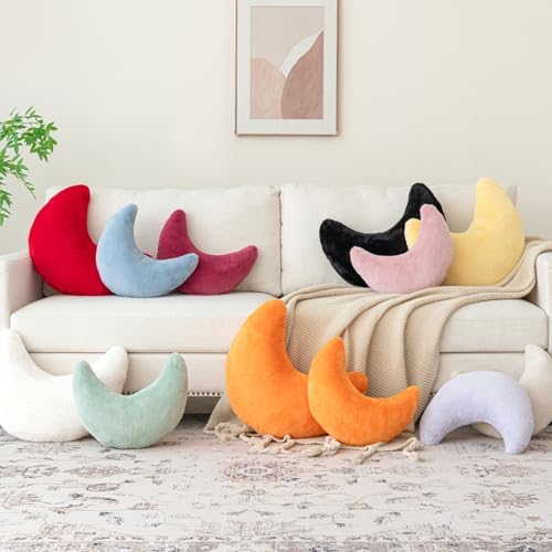 Znhinery Moon Pillow Decorative Throw Pillow with Soft Faux Rabbit