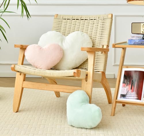 Petrella Heart Throw Pillow Fuzzy Cozy Decorative Pillow
