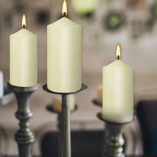 Set of 20 Ivory Pillar Candles 2x4 Inch