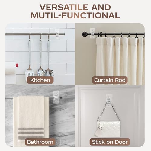 MUAKIOY Clear Curtain Rod Holders 20 Pack No Drilling 1