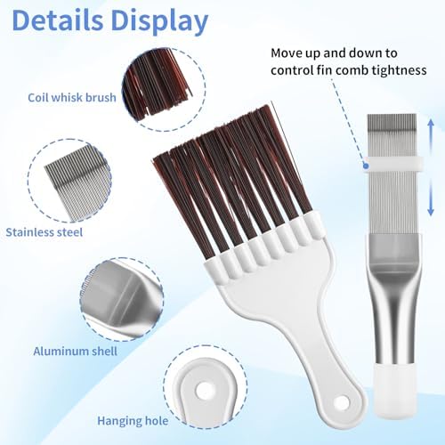 Opvixi Air Conditioner Condenser Fin Comb Set 2 Pcs Cleaning Tools