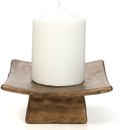 Hosley Square Ceramic Candle Incense Holders Set of 4 1