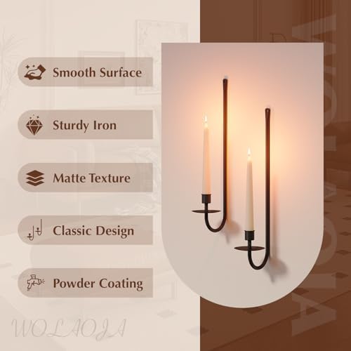 WOLAOJA Wall Candle Sconce Holder Set of 2
