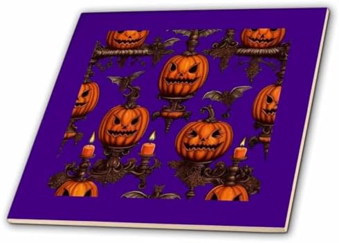 8 Inch Glass Tile with Gothic Design