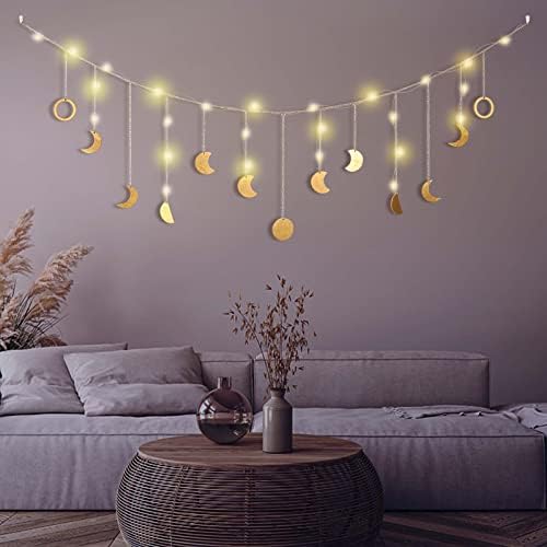 Brmeday Moon Phase Wall Decor with LED Light 1