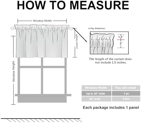 Hiasan Blackout Valance Curtain 42x18 1 Panel Rod Pocket