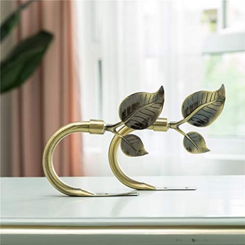 HIKMLK Leaf Shaped Curtain Holdbacks 2pcs Antique Brass 1