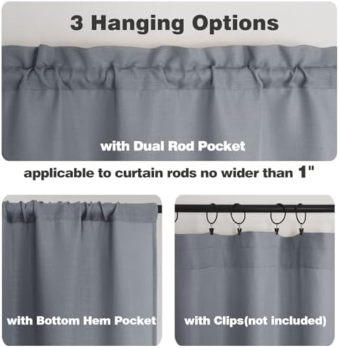 Chyhomenyc Dark Grey 30 Inch Curtains 2PCS