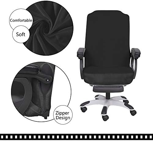 SARAFLORA Universal Office Chair Cover - Large Black Zipper Removable Washable