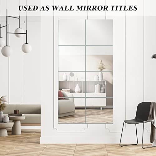 VASUHOME 12 Square Mirror Candle Plates Set of 12