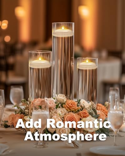 5plots 24-Pack Flameless Floating Candles 3 Inches White LED Waterproof