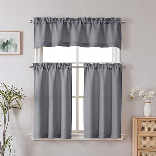 Chyhomenyc Dark Grey 30 Inch Curtains 2PCS