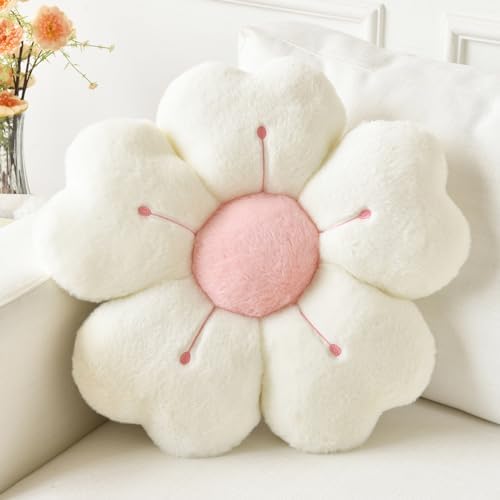 Cute Daisy Flower Pillow Decorative Throw 15 Inches
