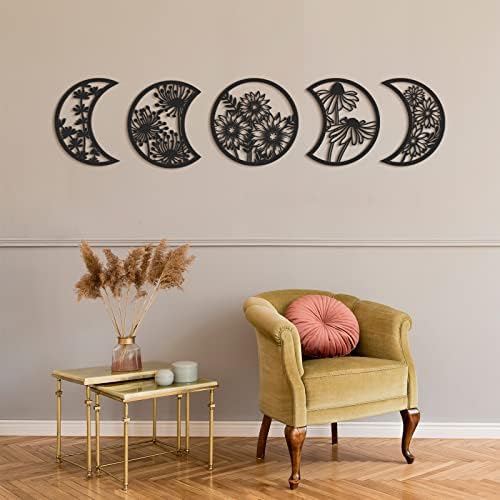 Jetec 5 Pcs Moon Phase Wall Decor Art