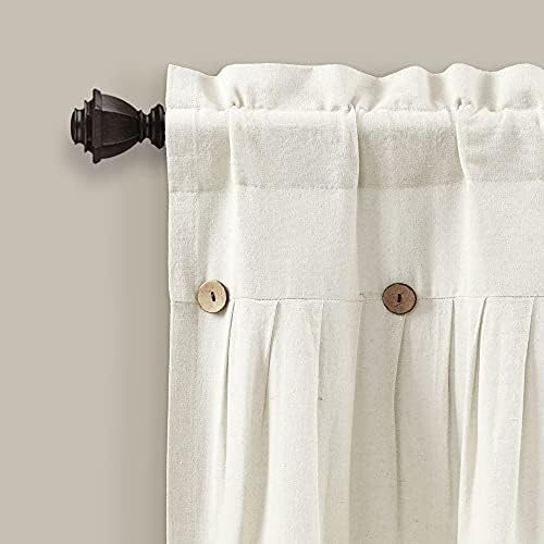 Lush Decor Linen Button Farmhouse Valance 52x18