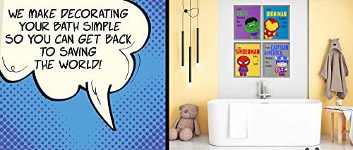 Silly Goose Gifts Superhero Wall Art Print Set of 4
