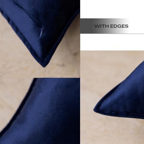 JIAHANNHA Velvet Navy Blue Throw Pillow Covers 2PCS 18x18 Inch