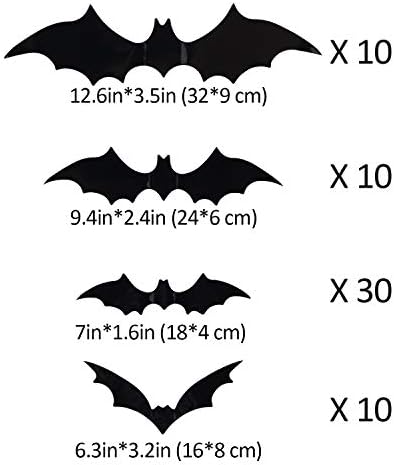 Coogam Halloween Bats Decor Set of 60
