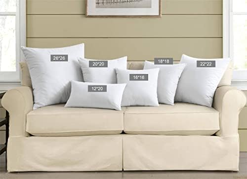 Puredown Euro Pillow Inserts 26 x 26 Pack of 2 White