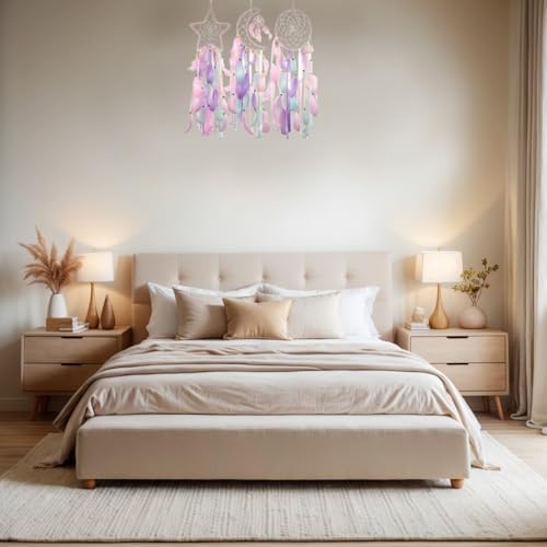 3PCS Star Moon Sun Dream Catcher Wall Decor