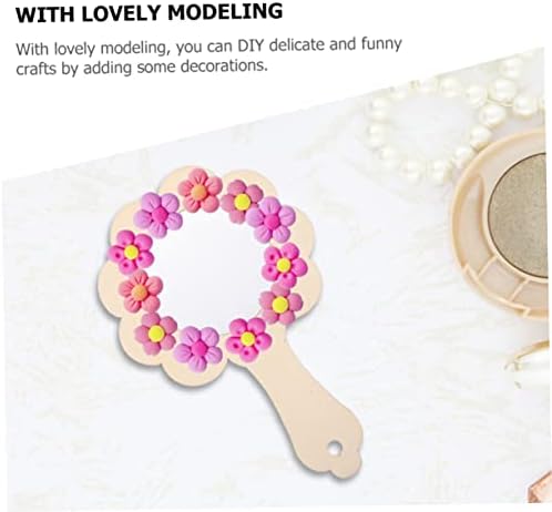 Angoily 5pcs Wooden Mirror Set for Kids Handmade DIY Craft