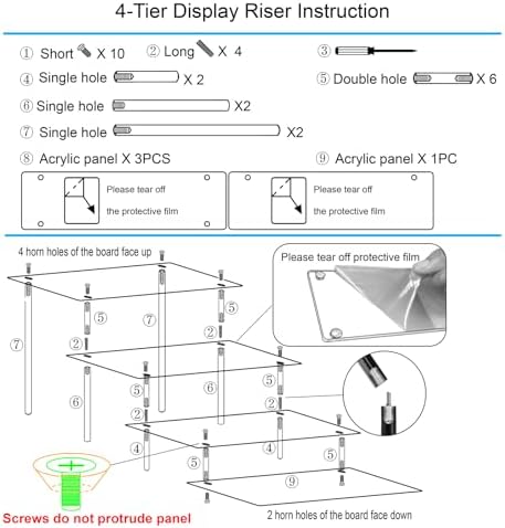HENABLE 4 Tier Acrylic Perfume Display Stand