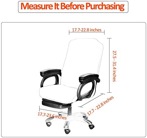 SARAFLORA Universal Office Chair Cover - Large Black Zipper Removable Washable