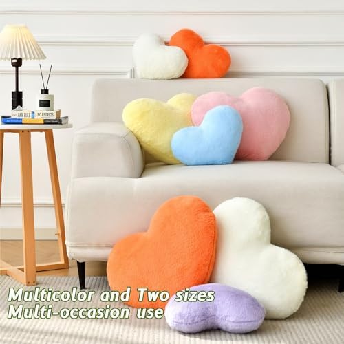 IREMATE Heart Pillow Pink Throw for Home Decor