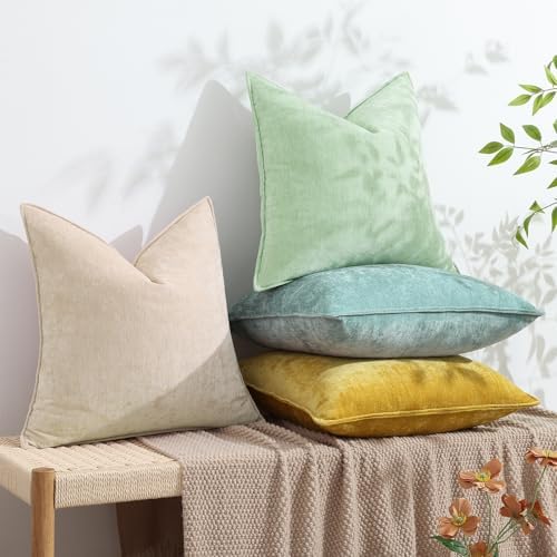 decorUhome 18x18 Throw Pillow Covers Set of 2 Beige