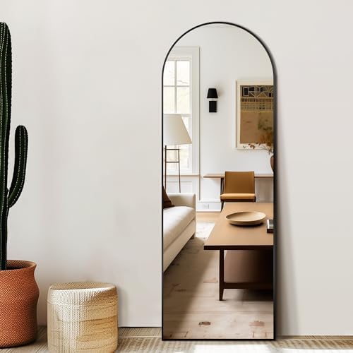 Delma Arched Full Length Mirror with Stand for Home Entryway
