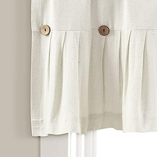 Lush Decor Linen Button Farmhouse Valance 52x18
