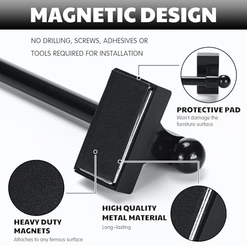 Chunful Blackout French Door Curtains with Magnetic Rods