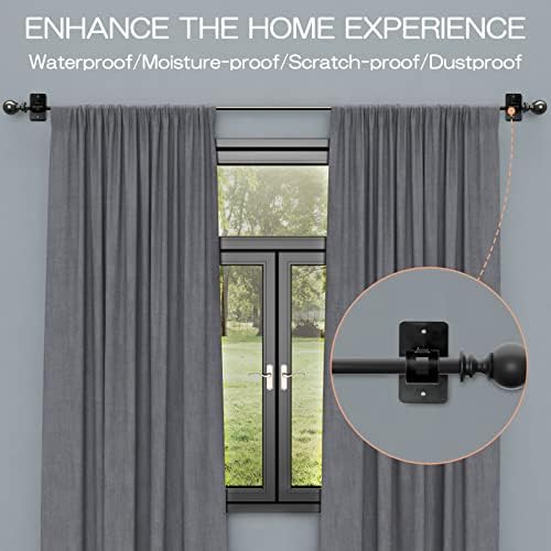 CIEMGNZOC 6 PCS Universal Curtain Rod Bracket Holder - Black