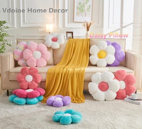 Pink Daisy Flower Shaped Throw Pillow 157In Soft Home Decor